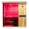HKXSC Outdoor Sauna Steam 4 Person, 3.8kW Traditional Steam Saunas for Home with Red Light Therapy?Negative Ion Technology, US Fir Wood