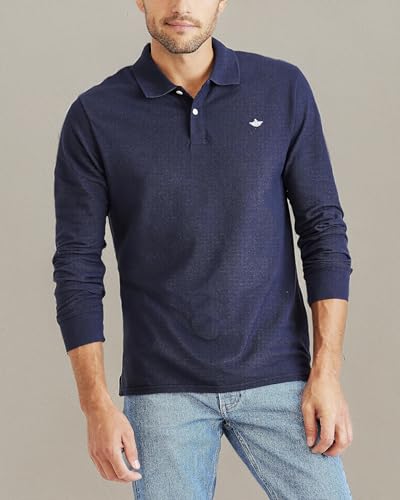 Dockers Men's Slim Fit Long Sleeve Performance Pique Polo3