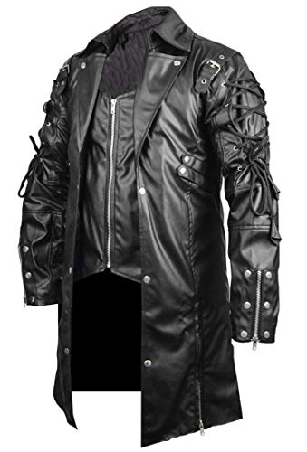 Steampunk LeatherJacket Gothic Coat - Faux Leather2
