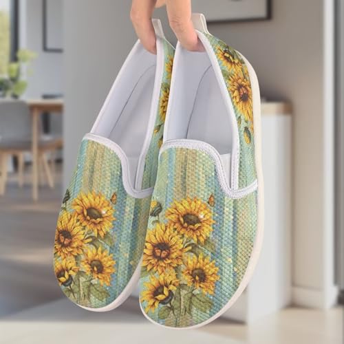 JoyLamoria Retro Butterfly Print Slip on Sneakers Mesh Fashion Running Shoes Sneakers Women Men Walking Shoes Arch Support Causal Flats3