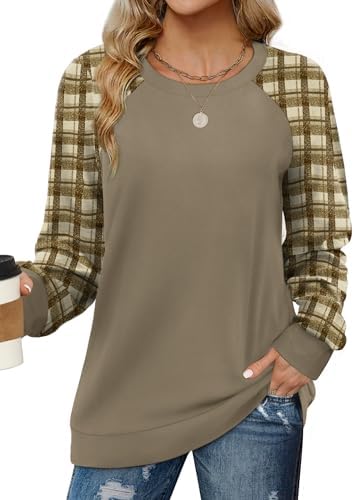 Saloogoe Sweatshirts for Women Crewneck Cable Knit