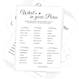 GAMSUNSTAR Bridal Shower Games-Whats in Your Purse,Wedding Shower Games,50 Cards,Thick Paper,Minimalist