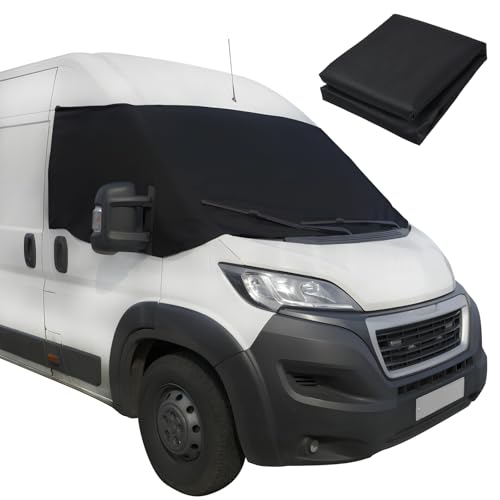 Focenat Couverture Pare-Brise de Voiture,Housse de Pare-Brise Thermique Pliable,Couvre-vitre Avant Anti-Gel et Anti-poussière de Glace,Tissu Oxford 600D Housse de Pare-Brise,für T5VW T5 03-15