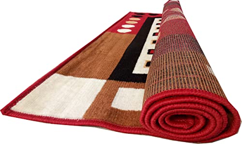 Image of Home Decore Acrylic Carpet for Your Living Room & Drawing Room Aywhere in Your Home (120x150 Red Colour)- 4x5 Feet