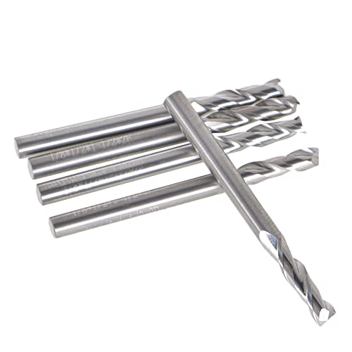 Image of 2 Flute Carbide End Mill 1 /2 Inch Cutting Length x 1-1 /2 Inch Overall Length x 1 /8 Inch Stem Diameter Suitable for Aluminum Cutting Non-Ferrous Metals Up Cutting 5 pcs