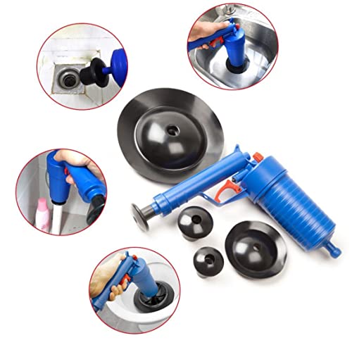 Toiletplunjer aftappen Uitblokkeer Reinigingsgereedschap met zware duty, hogedruk luchtafvoerblaster krachtige pompplunjer voor toilet, wastafel, badkuip, enz. - Afbeelding 7