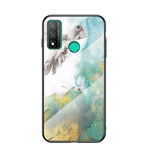 Cover per Huawei P Smart 2020 con Pellicola Proteggi Schermo Custodia Protettiva in Vetro Temperato 9H Motivo in Marmo + Cornice Paraurti silicone Morbido Case 2