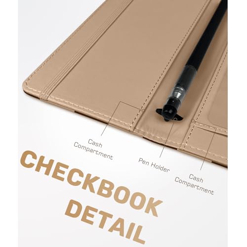 Image of Printed Checkbook Cover, RFID Blocking Checkbook, Stylish, Lightweight, Slim Durable, Multi-Functional Checkbook Holder for Personal and Business Checks (Plaid-Brown)