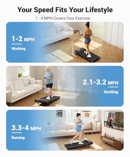 Image of THERUN Walking Pad Treadmill with 10% Incline, Under Desk Treadmills for Home Office, Portable Small Walking Pad with Remote Control