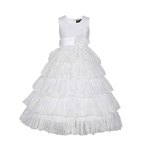 Image of SOFYANA All Gown Flower Girl Dress Satin /Tulle with Beading Appliques Children's First Communion Dress Princess Wedding Party Dress
