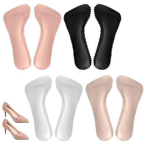 4 ParesPlantillas para Aandalias, Plantillas Antideslizantes para Sandalias de Mujer Suaves Transpirables, Plantillas Adhesivas para Sandalias Tacón Alto Zapatos Altos, Unisex