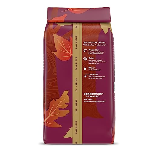 Image of Starbucks Ground Coffee, Medium Roast Coffee, Fall Blend, 100% Arabica, Limited Edition, 6 Bags (10 Oz Each)