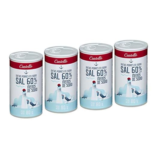 Castelló Since 1907 Sal 60% menos de Sodio - Paquete de 4 x 80 gr - Total: 320 gr