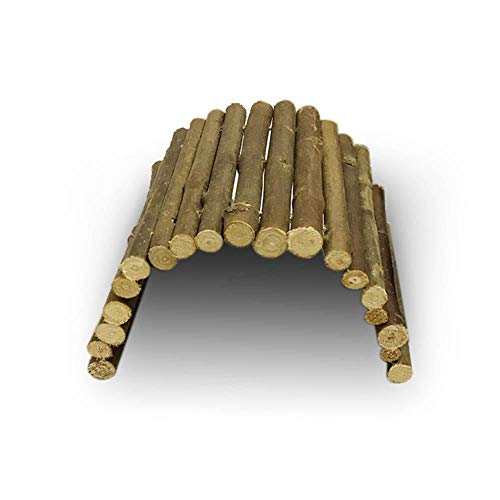 Geggur Hamsterbrücke,Hamster Bendy Bridge Holzleiter Hamster Chew Bridge Spielzeug Reptil versteckt Haus Zaun Kletterbrücke für Reptil Eidechse Schildkröte Igel Kleintier Kauen Spielzeug Cover