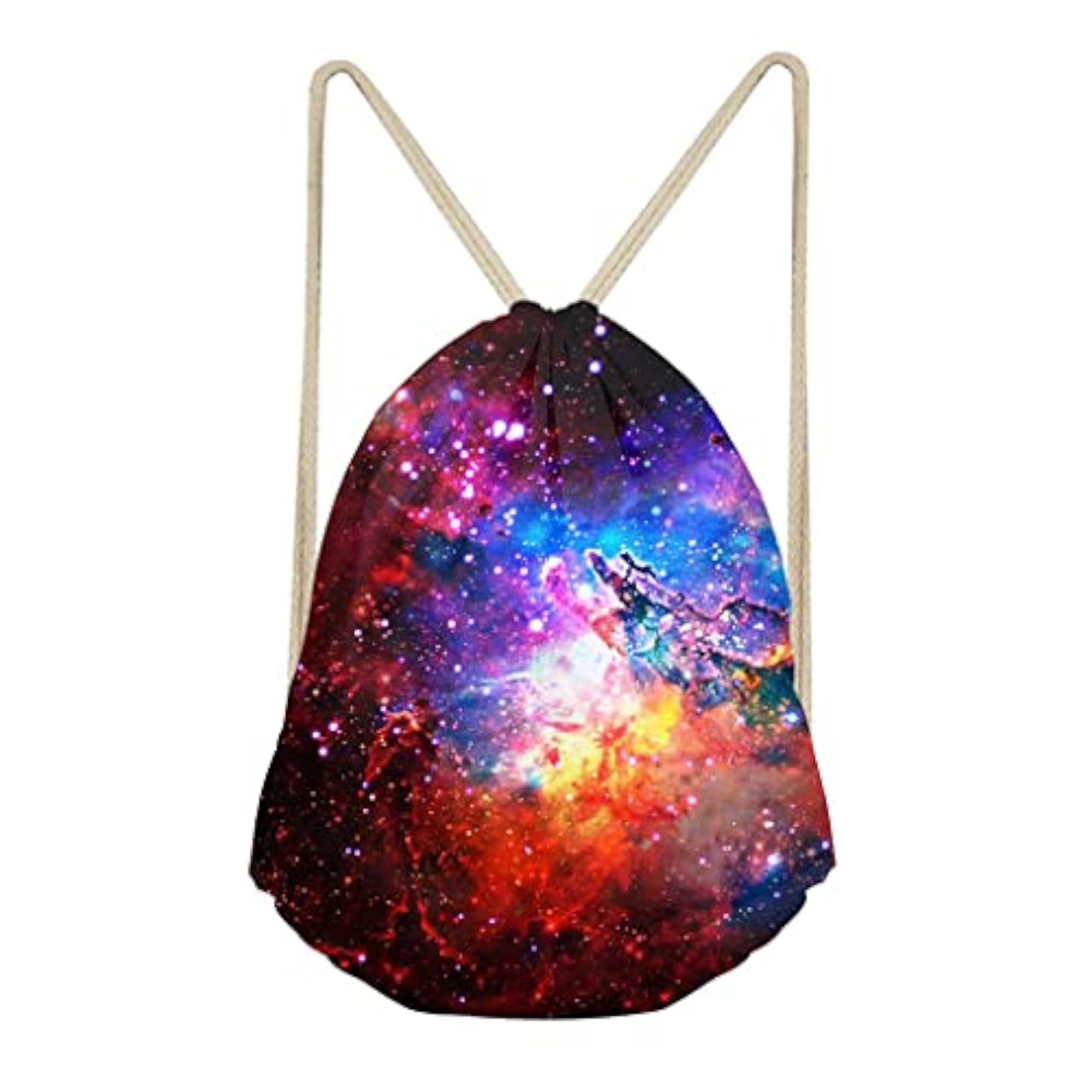 Outdoor Travel Sports Drawstring Backpack, Starry Sky Design