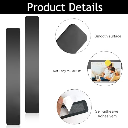 Image of Climberty 4 Pack Stainless Steel Magnetic Board Strip Memo Message Magnetic Board with 20 Pcs Color Magnets Self Adhesive Notice Bulletin Bar Board for Home, Office, Photo Wall, Fridge - Black