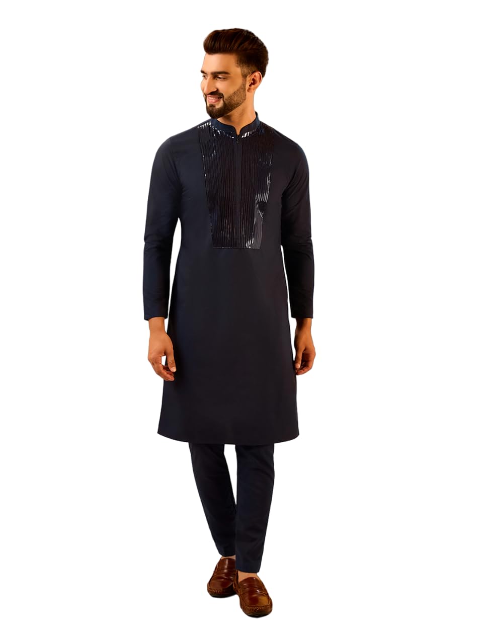 kisah Men's Multicolor Kurta Trouser Set, Regular Fit Knee Length Full Sleeves-picture-26