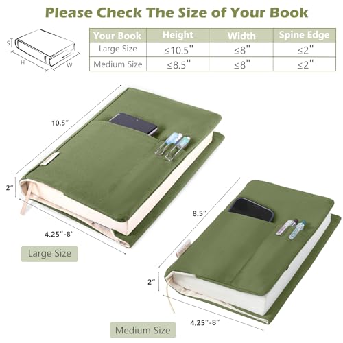 Aplufine Capas de Lona para Livros, Protetor de Livros Lavável, Capa de Livro para Romances de Bolso