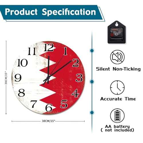 Horloge murale Bahreïn décoration rustique idée cadeau originale - 7
