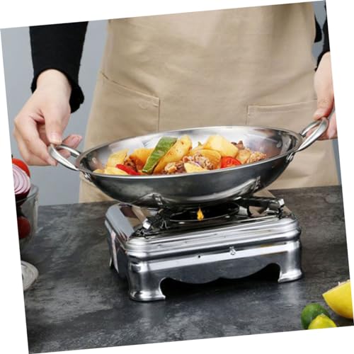 Wok de acero inoxidable con fondo redondo y asas dobles miniatura 7