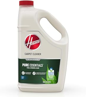 Hoover Pure Essentials Carpet Cleaner Solution, 128 oz., Fresh Rain Scent, Natural Plant Based Formula, Deep Cleaning Carpet Shampoo Solution, Pair With Hoover Carpet Cleaner Machine