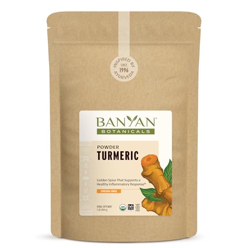 Banyan Botanicals Turmeric Powder – Organic Turmeric (& Curcumin) Supplement – for Supporting Healthy Skin & Overall Health* – 1 Pound – Non-GMO Sustainably Sourced Vegan