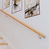 TBHOME Handlauf Aus Holz, An Der Wand Montiert, Hausgarten, Korridor, Lofts, Terrassengeländer, Innenvilla, Bau, Dachboden, Älteres Kind, Treppe, Holzarmlehne/1Ft/30 cm