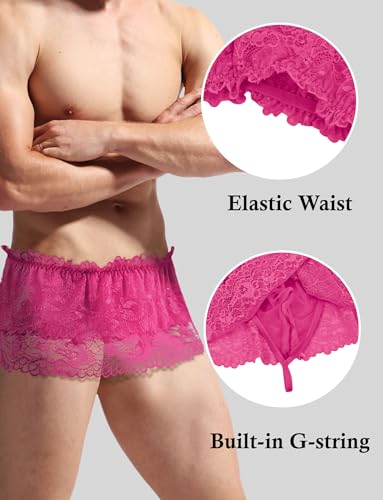 AUBIG Men's Sissy Sheer Mini Skirt Flowy Skirts Ruffle A-line Tulle Micro Skirts Sexy Sissy Crossdressing Lingerie Underwear2