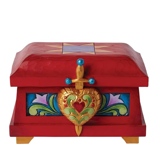 Enesco Disney Traditions Collection by Jim Shore Snow White The Evil Queen's Decorative Trinket Box- Stone Resin Hand Painted Crafted Collectible Disney Villains Jewelry Box Home Decor, 3.5 Inch