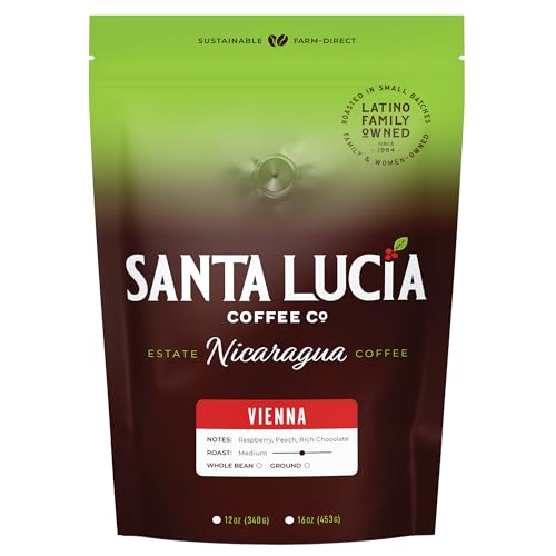 Santa Lucia Coffee Artisan Select Vienna Medium/Dark Roast Coffee &ndash; Specialty Nicaraguan Single-Origin - Small Batch - Rich & Smooth Flavor - Low Acid - Farm Direct - Ground - 16oz (Pack of 1)