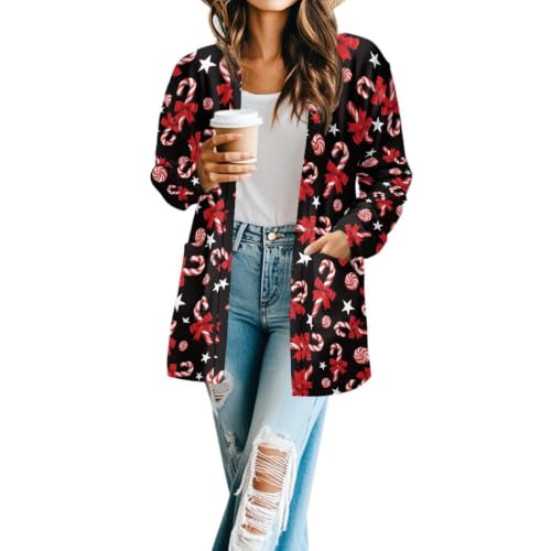 Image of Womens Open Fron Cardigan Sweaters Long Sleeve Tops Daily Coats