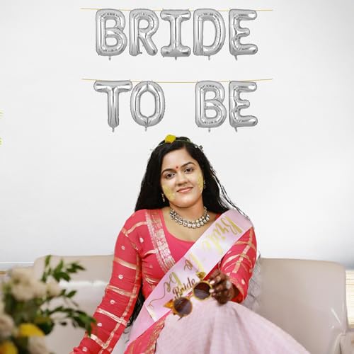 Image of Bride To Be Banner Silver for Wedding Home Girls Foil Balloon Decoration Decor Celebration Silveren