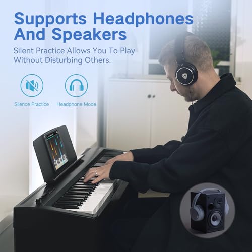 TERENCE Piano Numérique 88 Touches avec Mécanisme de Marteau Gradué 2x25W Haut-parleurs HiFi Doubles Enregistrement Vidéo Mobile Bluetooth MIDI Prise en Charge des Casques et des Haut-parleurs - Les Beatles, Paul McCartney, John Lennon, RIngo Starr, George Harrison TERENCE Piano Numérique 88 Touches avec Mécanisme de Marteau Gradué 2x25W Haut-parleurs HiFi Doubles Enregistrement Vidéo Mobile Bluetooth MIDI Prise en Charge des Casques et des Haut-parleurs – Image 6