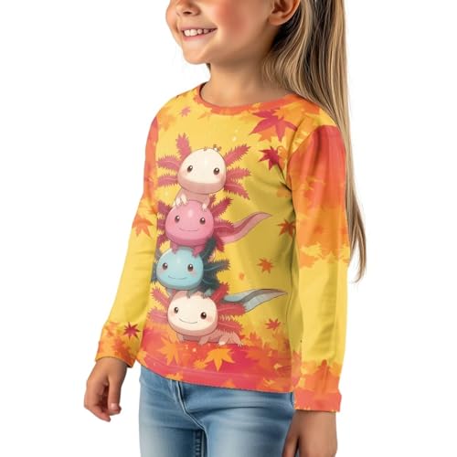Image of WELLFLYHOM Long Sleeve T-Shirt for Boys Girls 3-16 Years Old Tee Tops Crewneck Pullover Shirts Fall Outfits