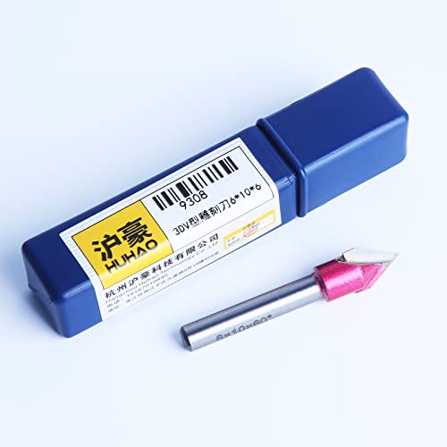 Huhao 1Pcs Router Bits V-Groove 60-Degree 10Mm Cutting Diameter And 6Mm Shank Coated Engraving Cutter #TOP6