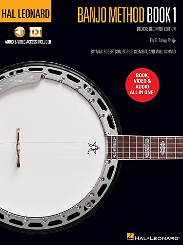 Hal Leonard Banjo Method Book 1 - Deluxe Beginner Edition for 5-String Banjo | Banjo Songbook with Audio and Video Access | Learn Bluegrass with Full-Band Demos and Video Tutorials Sheet Music