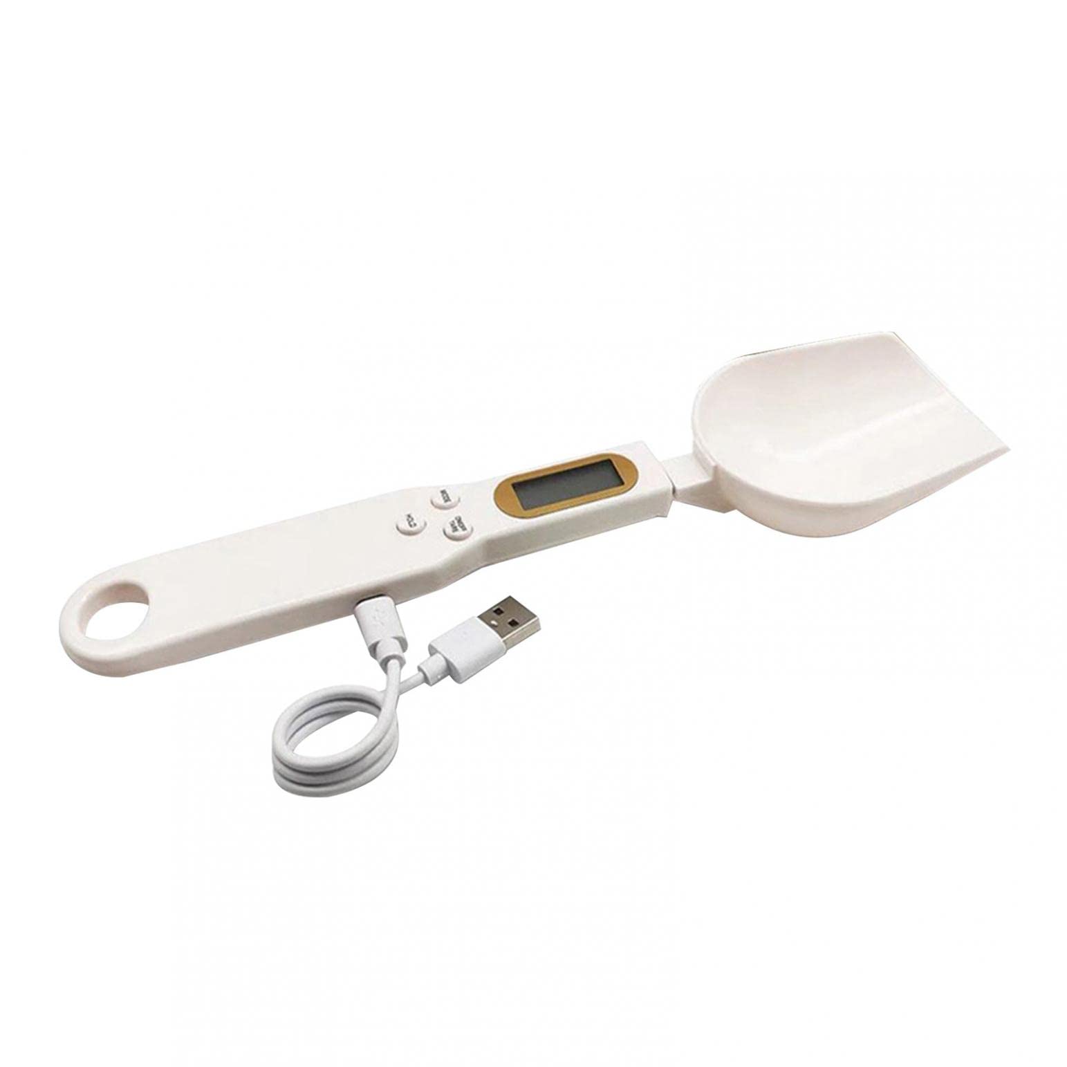 Electronic Measuring Spoon with USB Cable, Food Scale Spoon, Digital Spoon Scale with LCD Display, USB Charging, 500/0.1G LCD Display, Kitchen Baking Spoon Scale (Large)