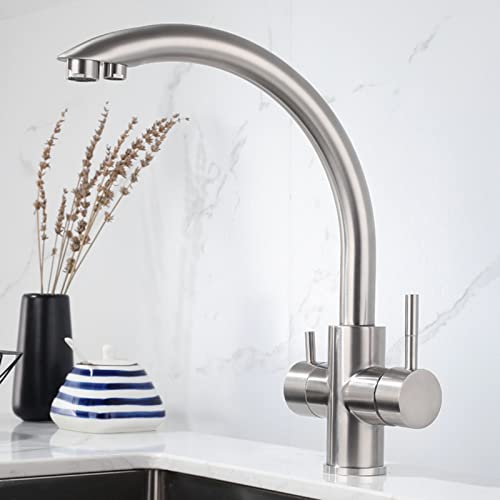 Robinet de filtre à eau de cuisine en acier inoxydable brossé premium