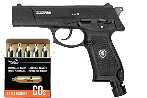 Lancer Tactical Pepper Projectile Gun 0.5 Caliber CO2 Non-Blowback for Self Defense-Less Lethal Weapon for Personal Protection- Complete Set with Two Mags (Scorpion