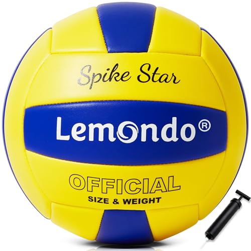 Lemondo Volleyball PU weich offizielle Größe 5 wasserdicht Beachvolleyball Sandsport Sommergeschenk Ball für Indoor Outdoor(mit Pumpe)