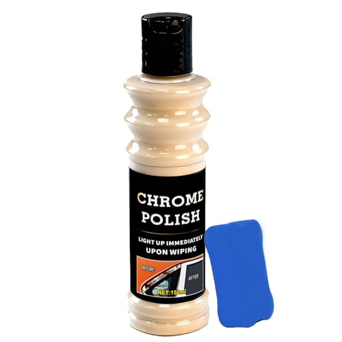 AWTFYCPY Chrome Polish & Metal Cleaner for Cars, 5.07 fl oz/150ml, All Metal Polish for Golf Clubs, Jewelry, Silver, Brass, Aluminum, Copper, Stainless Steel & Various Metal Surfaces