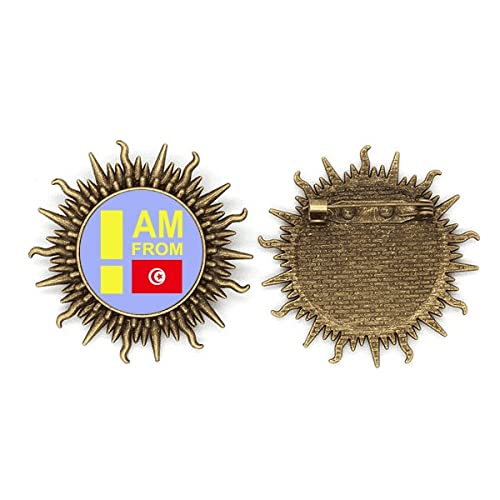 I Am from Tunisie Art déco Fashion Metal Sonne Brosche Haken Pin