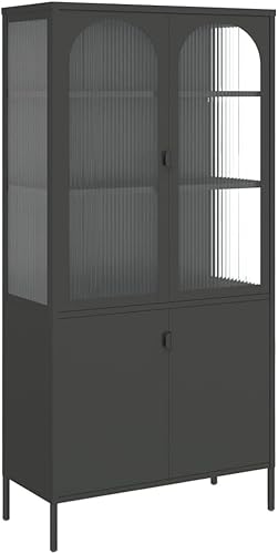 Miniatura 3 de Highboard Negro, aparador de buffet, Vitrinas para Sala, consola multimedia, vitrina, estantería de exhibición, armarios de piso, para dormitorios,