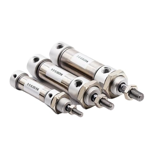 Vérin pneumatique MA25-200 inox à haute résistance mécanique et embouts ronds