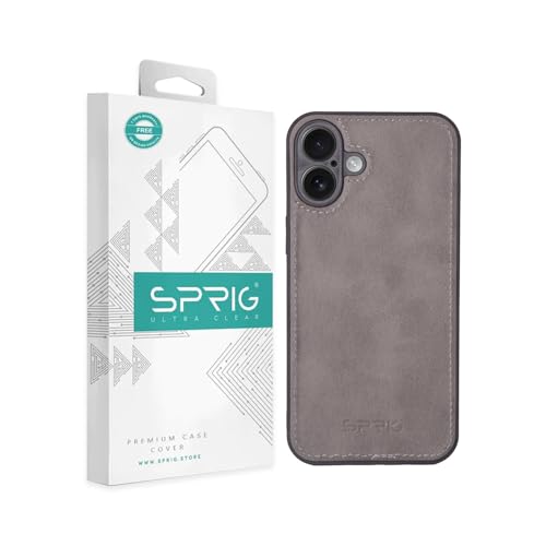Image of SPRIG Compatible with iPhone 16 Premium PrimeMatte (Matte Leather TPU) Back Cover Drop Tested Shock Proof Mobile Case for Men, Women, Boys and Girls with Camera Protection (Light Grey)