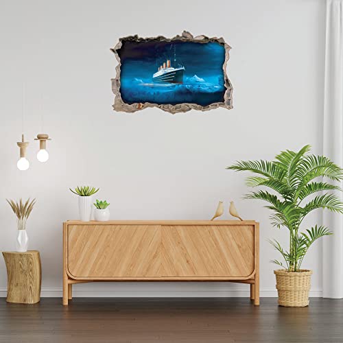 3D Titanic Ship Between Sea And Ice Wall Decal Vinyl Sticker Decor For Home Bedroom Children #TOP4
