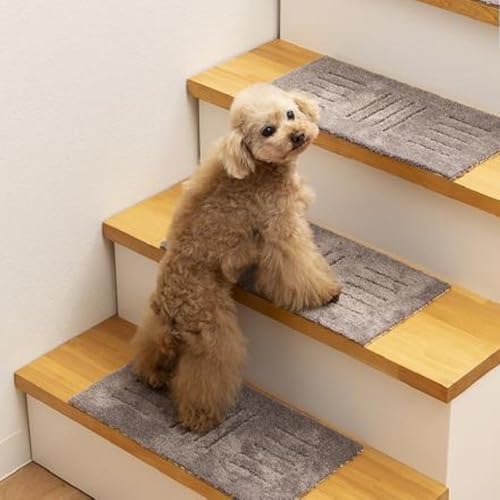 洗える階段マット 22×45cm ブラウン 5枚組 ピタペトモ 犬・猫 吸着