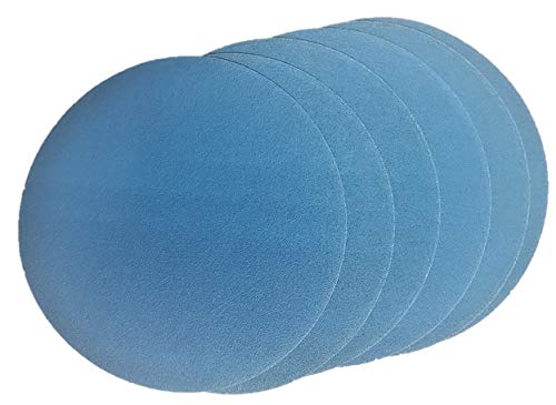 DEERFOS Blue Disc 6inch High Performance No Hole 80Grit Hook & Loop Film Sanding Discs - 50pcs/Box (80 Grit)