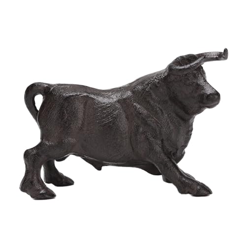 Estatua de hierro fundido con figura de toro