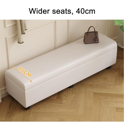 Tabouret à chaussures d'entrée avec grand coffre de rangement de vêtements - 7